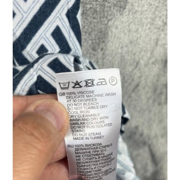 LOT 2 Reiss Shirt Men Large Short Sleeve Button Up Floral Geometrical OpenCollar - Picture 9 of 12